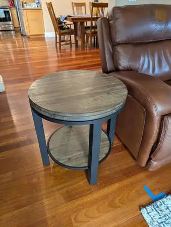 Set of 2- Round Wooden Side Table