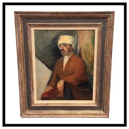 George Luks Original Oil Painting, Signed