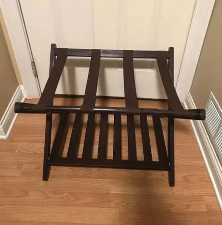 Walnut luggage rack