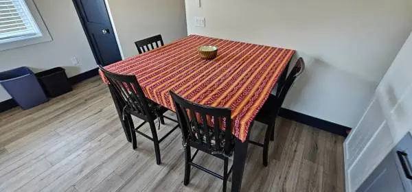 Black Counter Height Dining Table + 4 Chairs · Square Pub Table