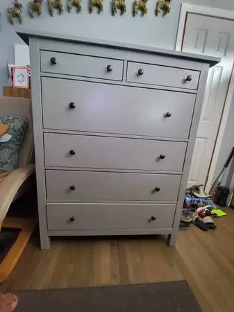 MID MODERN TALL 6 DRAWER DRESSER