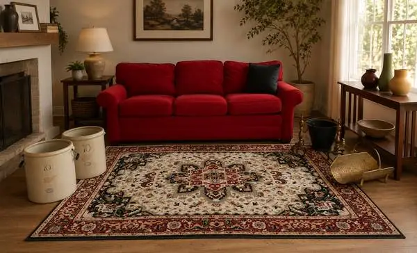 Ethan Allen Red Sofa