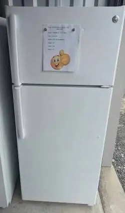 GE GTE18GTHERWW Top-Freezer Refrigerator and microwave