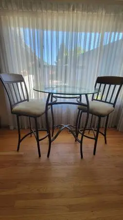 High Top Table with Swivel Stools