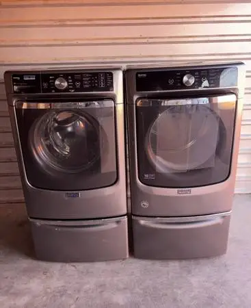 Gray Maytag Washer And Electric Dryer Matching Set