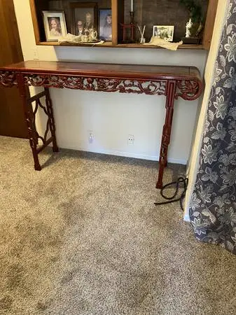 Chinese Rosewood Alter Height Carved Table