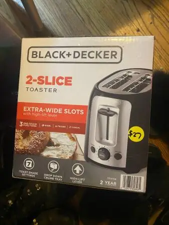 BLACK+DECKER 2-Slice Toaster, TR1278BD, Extra Wide Slots, 7 Shade Set