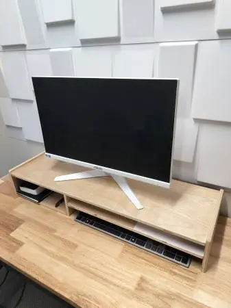 Minimalist Dual-Compartment Desk Shelf / Monitor Riser (Handmade)