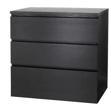 3 draw bureau black   34 inches wide...34 inches high ..19 inches deep