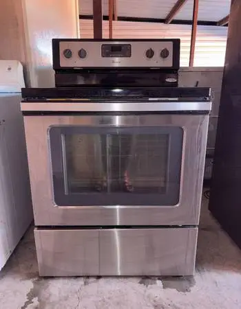 Whirlpool Stainless Steel Electric Flat Top Stove Oven Range