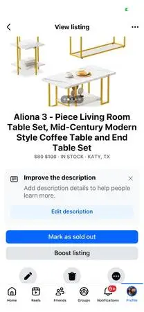 Aliona 3 - Piece Living Room Table Set, Mid-Century Modern Style Coffe