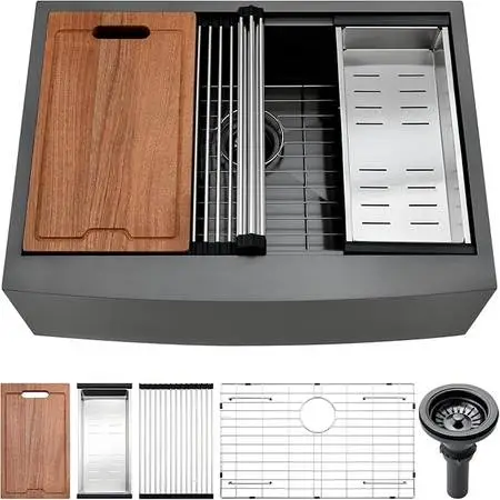 Pepo Workstation Undermount Sink (Gunmetal Black)