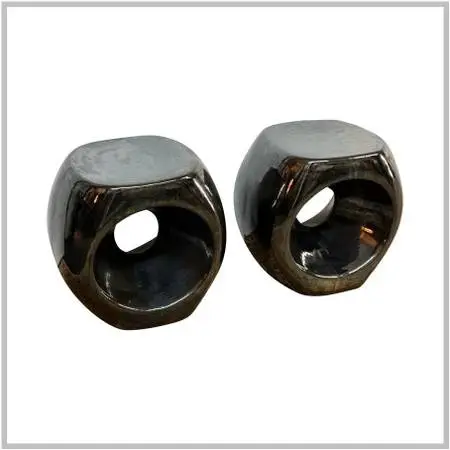 Made Goods Duffy Stools, Metallic Charcoal