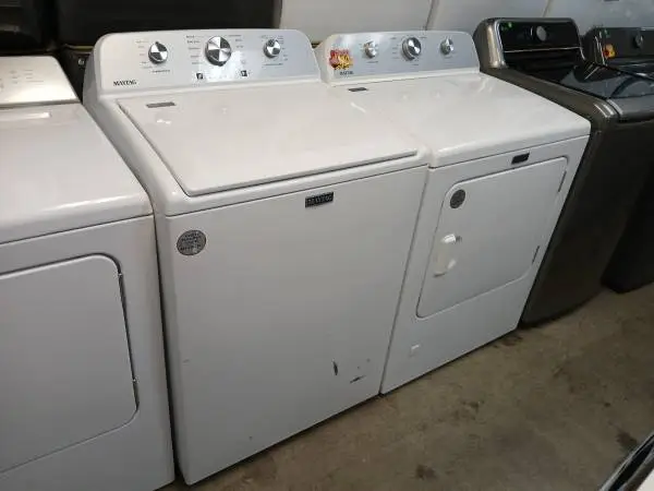 Maytag white top load washer and gas dryer