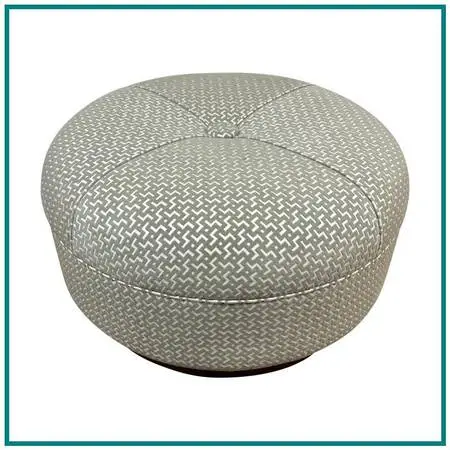 Plinth Ottoman With Raised Geometric Chevron Pattern
