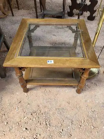 Wood & Glass End Table
