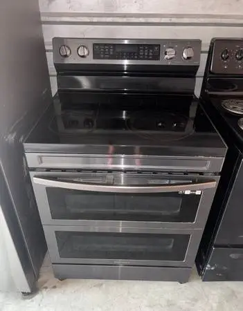 Samsung Stainless Steel Flat Top Electric Double Oven Stove Range