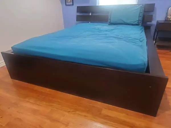 Unique Modern Ikea Bedframe Queenset Wood! Nice!
