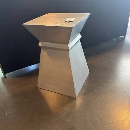 Vintage Aluminum Pedestal End Table- 14X14X20.5H