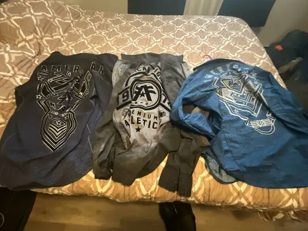 3 american figuter shirts xl