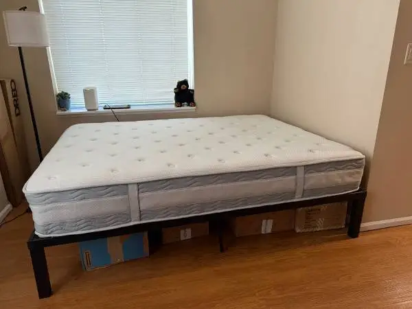 Queen Mattress with Metal Platform Bed Frame