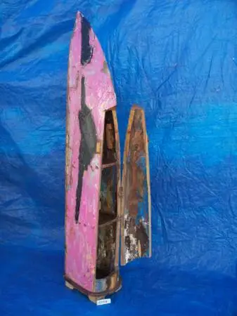 Unique teak boat shelf from java
