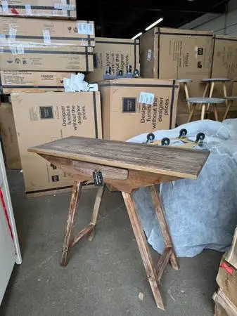 Rustic Wood Console Table with Drawer
