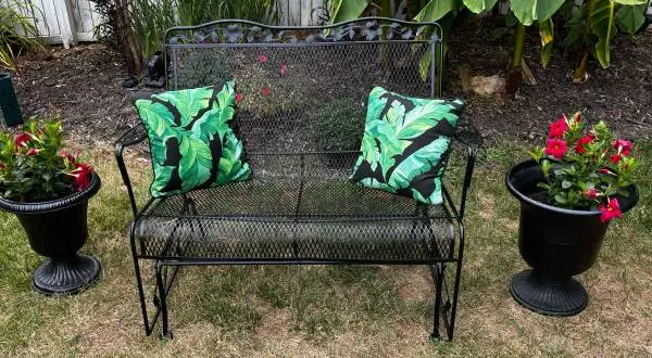 Restored Vintage Meadowcraft Wrought Iron Dogwood Glider