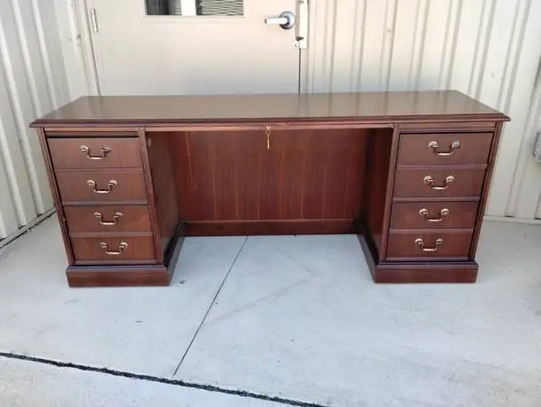 Executive 6ft Double Pedestal Office Desk w/Key to Lock - Made In NC!