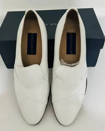 Giorgio Brutini New in Box Mens White Leather Shoes Size 8