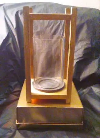 Candle Holder / Wood and Glass