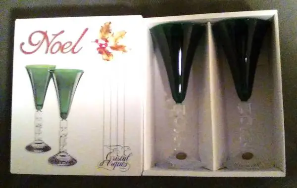 Noel lead crystal all purpose glasses box of two NEW