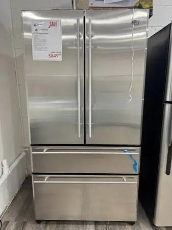 GE Monogram 36”W Stainless Steel Four French Door Refrigerator With Excellent
