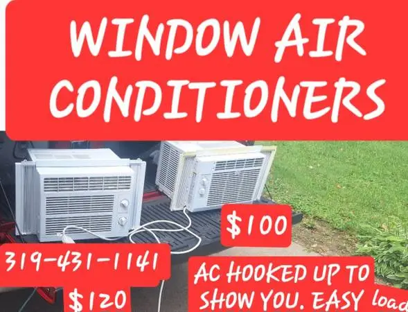 WINDOW AIR CONDITIONERS $100 & $120 OBO PLUGGED IN TO SHOW YOU. SW CR