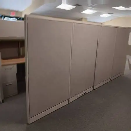 Steelcase Cubicle Partitions-Wall Panels,64H,36W,Light Beige,PuttyTrim