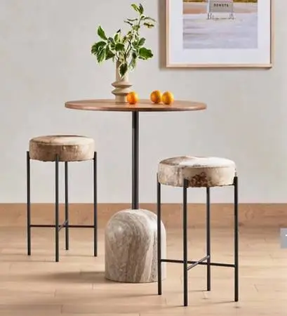 Cow hide bar stools