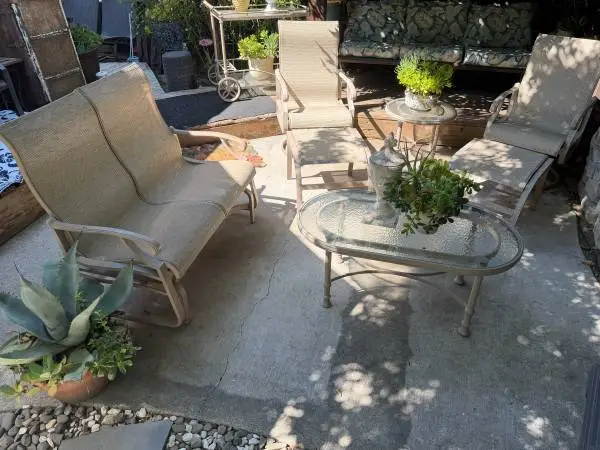 7-Pc Outdoor Patio Set - Glider, Rocker, Swivel, Tables - Can Deliver