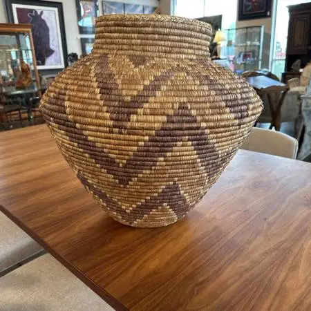 Woven Coiled Basket Made in Pakistan - 21X22