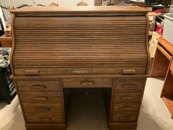 Oak roll top desk
