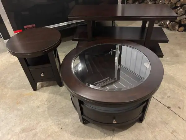Storage Coffee Table Set with Sofa Table/TV Console,End Table Set of 3