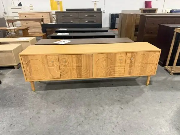 JVNOXK Mid-Century Modern Entertainment TV Stand 71  TVs Up To 55