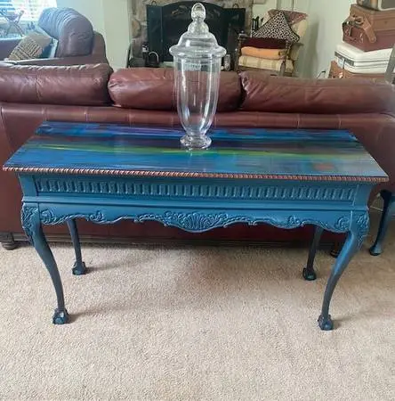 Entry Hall/Sofa Table Hand Painted Australian Fire Opal See Pictures
