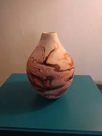 Vintage Nemadji Swirl clay vase Indian River pottery