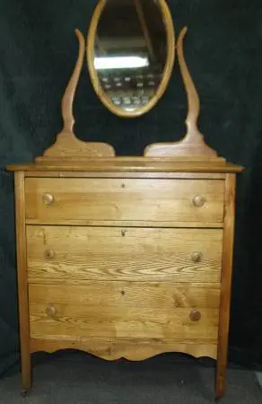 Vintage Oak Dresser with Mirror