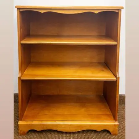 3 Tier Bookcase. Free Standing Open Bookshelf, 3 Shelves, Scalloped Apron, Petit