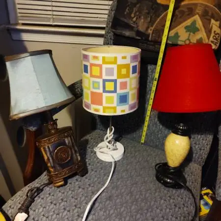 Lamps, small, very unique, 16 tall, $12 each