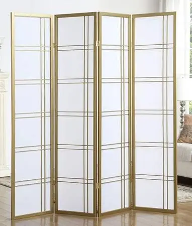 Golden Room Divider Screen, Gold
