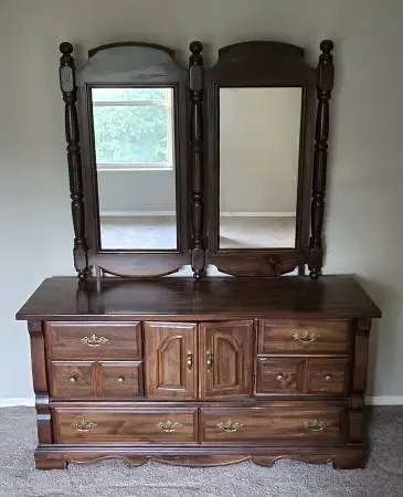 Solid Wood Dresser with Mirror