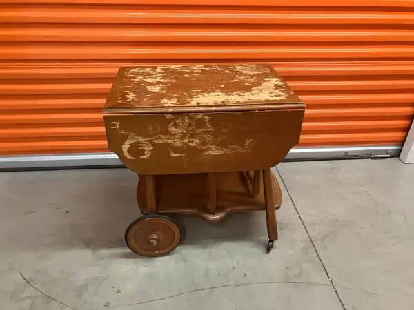 Vintage Tea Serving Cart Drop Leaf Folding