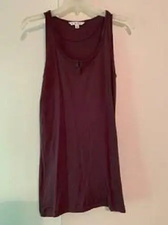 CAbi Sleeveless Purple Henley Tank Cotton Top #840 Medium